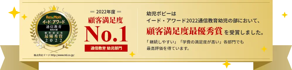 イード・アワード2022通信教育小学の部 顧客満足度最優秀賞