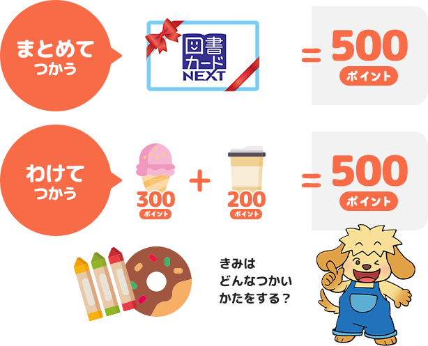 まとめてつかう わけてつかう