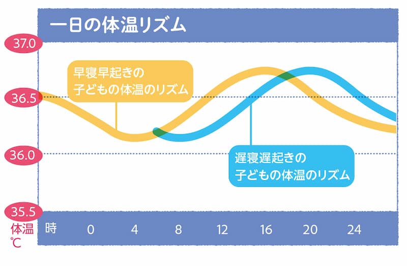 早寝早起き 生活習慣 体温 リズム