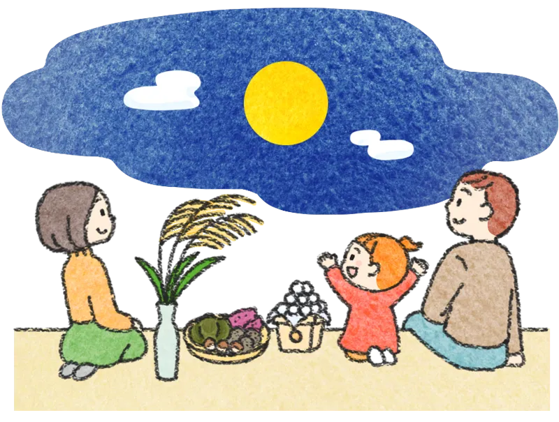 お月見 十五夜 中秋の名月 月見団子 ススキ 由来